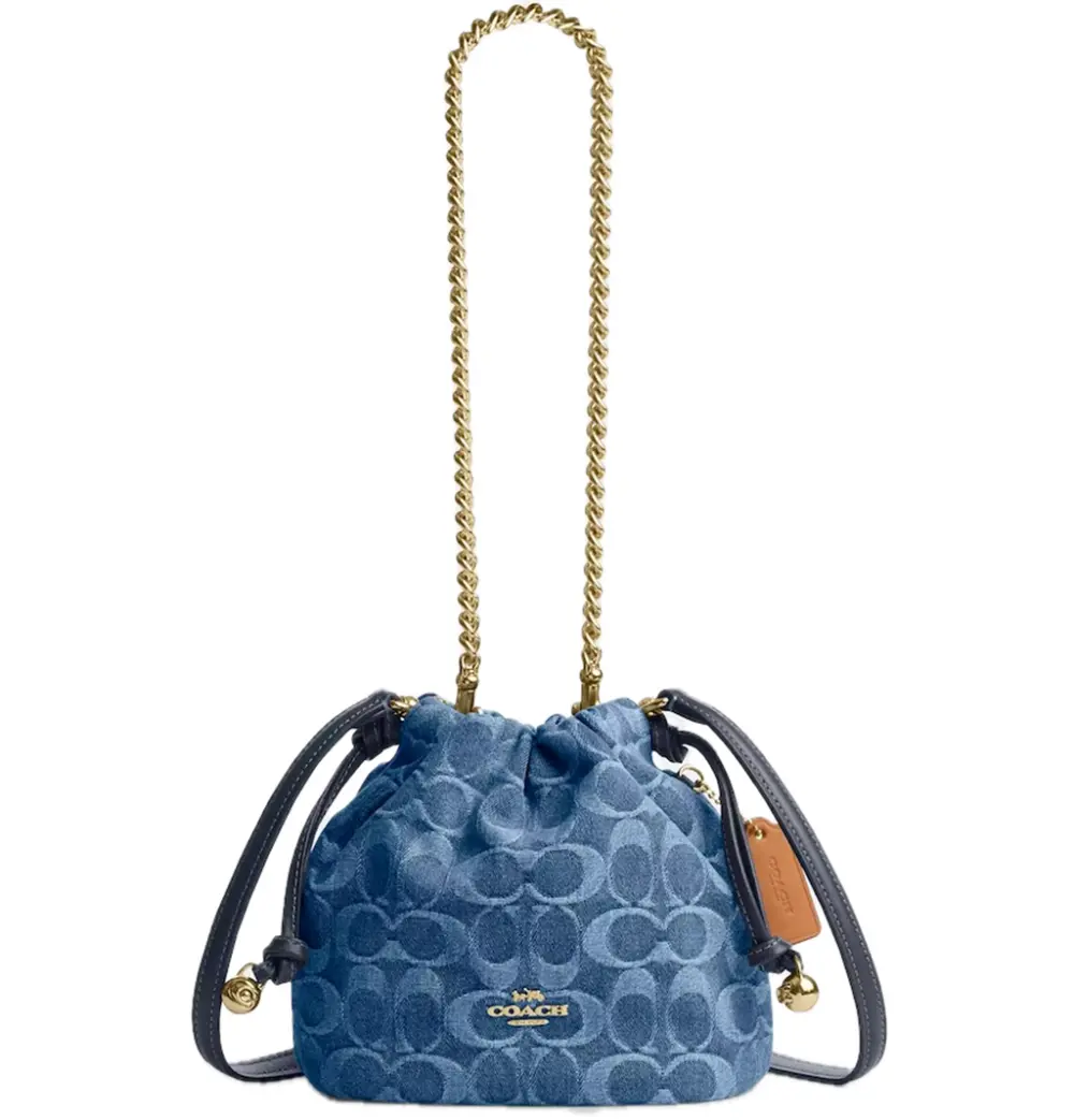 Túi Coach Faye Mini Drawstring Bag 'Indigo' CDE32-IMTYV
