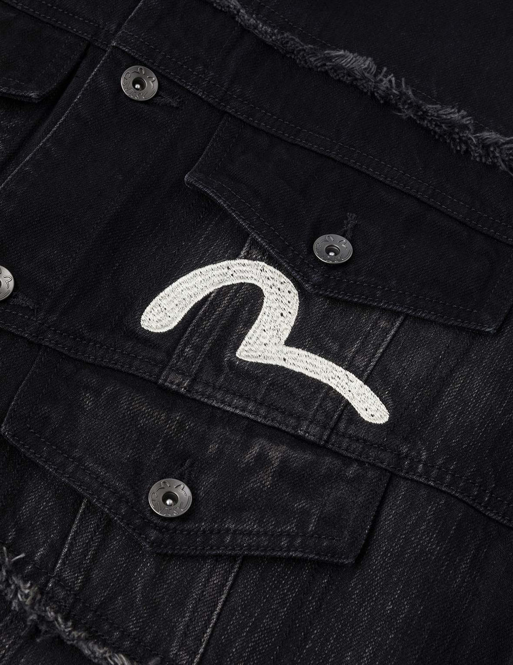 Alternative view of Áo Evisu Multi-Pocket Relax Fit Washed Jacket 'Denim' 2EAHTM5DJ1012RXDN