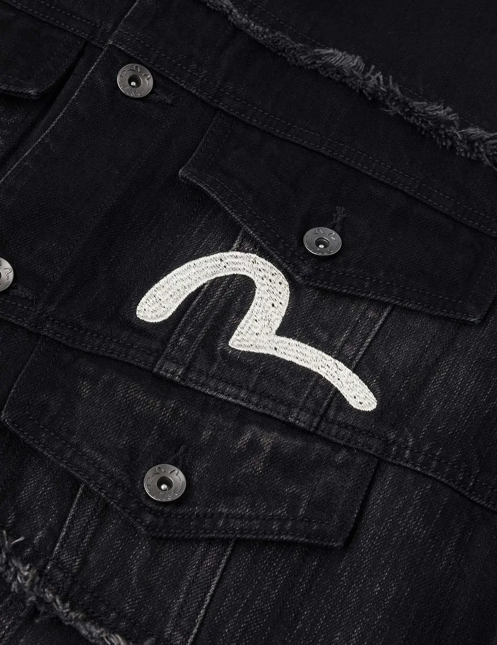 Alternative view of Áo Evisu Multi-Pocket Relax Fit Washed Jacket 'Denim' 2EAHTM5DJ1012RXDN
