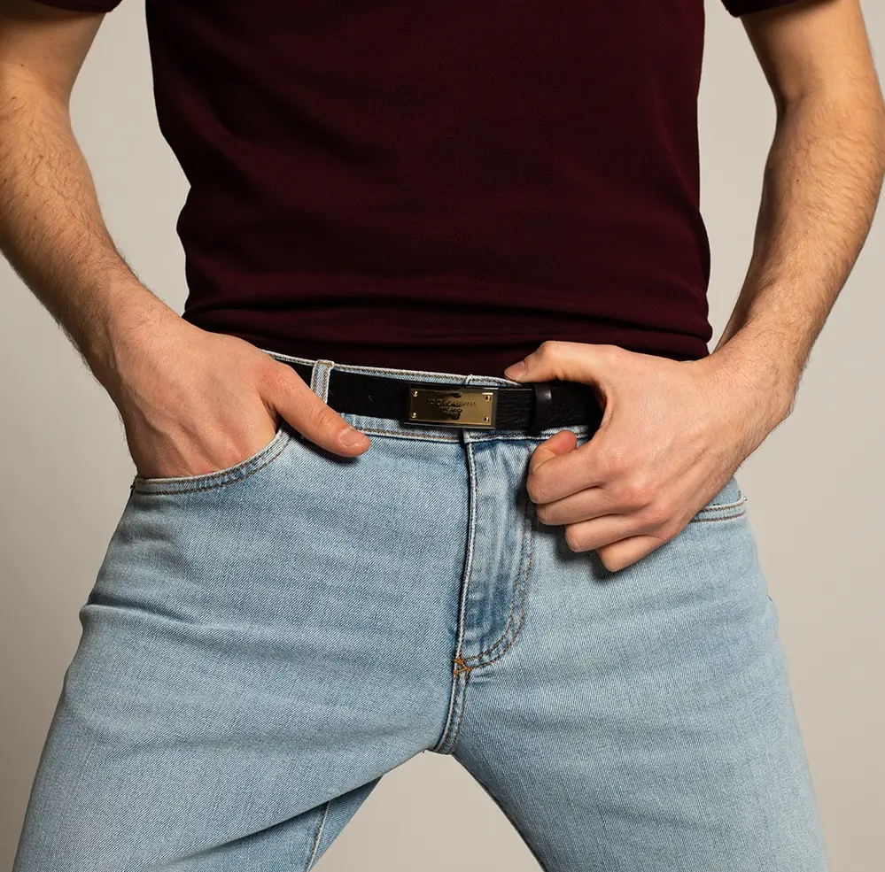 Alternative view of Thắt lưng Dolce & Gabbana Logo Buckle Tumbled Belt BC4591-AV480-80999