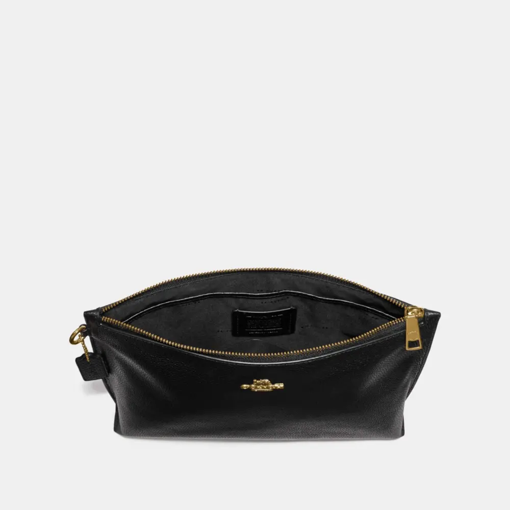 VÍ Coach Large Charlie Pouch 'Black Gold' KSEDLRW5P4 - Ảnh 3