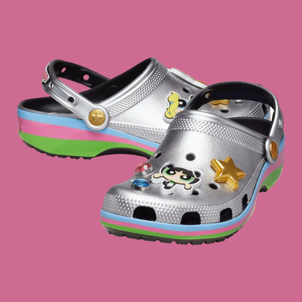 Dép Crocs The Powerpuff Girls x Classic Clog ‘Silver’ 210256-001 - Ảnh 5