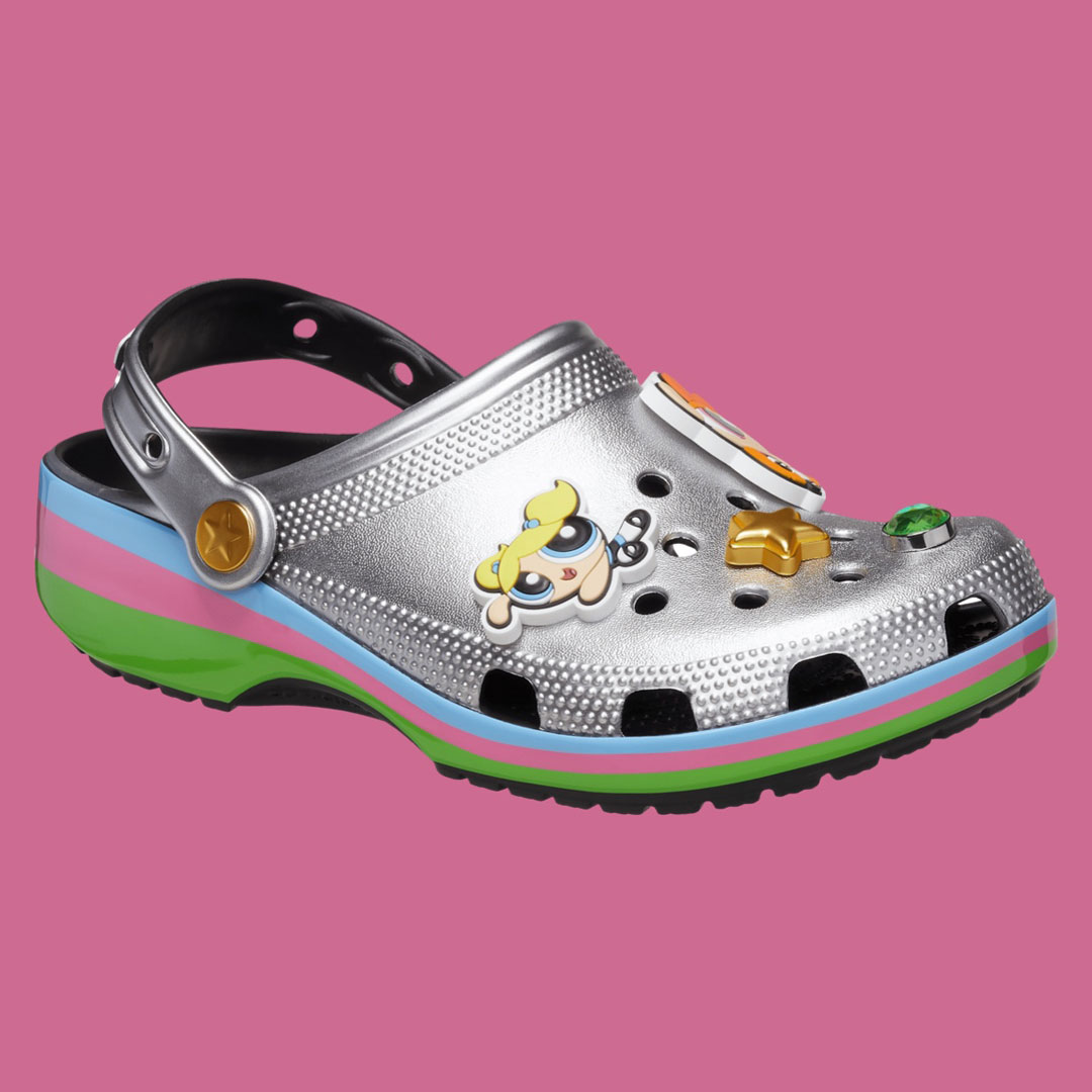Dép Crocs The Powerpuff Girls x Classic Clog ‘Silver’ 210256-001 - Ảnh 4