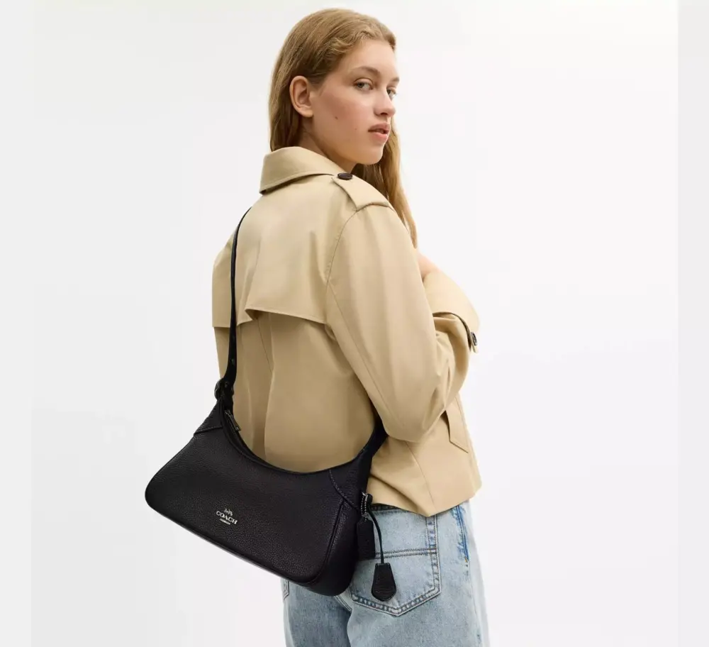Túi Coach Ella Small Shoulder Bag 'Black' CDV36-QBBK - Ảnh 5