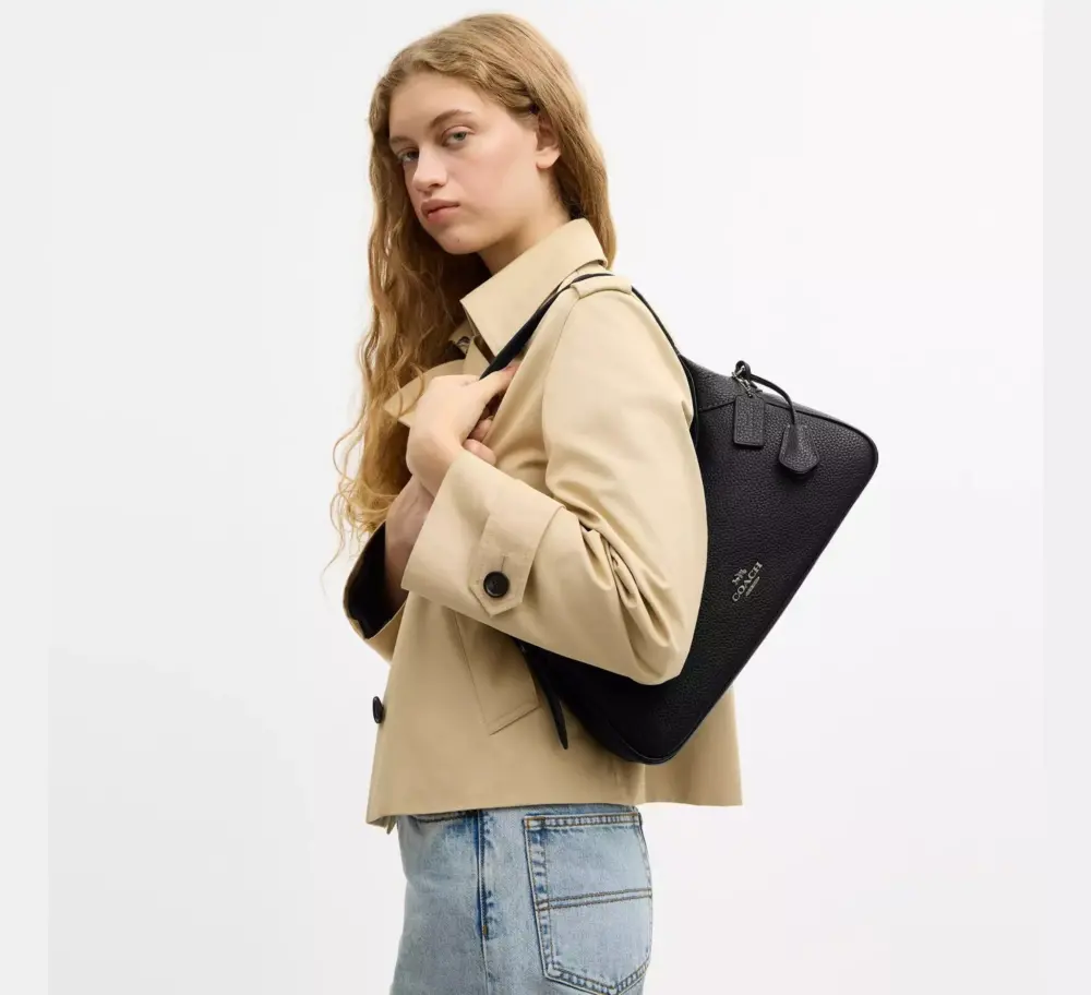 Túi Coach Ella Small Shoulder Bag 'Black' CDV36-QBBK - Ảnh 4