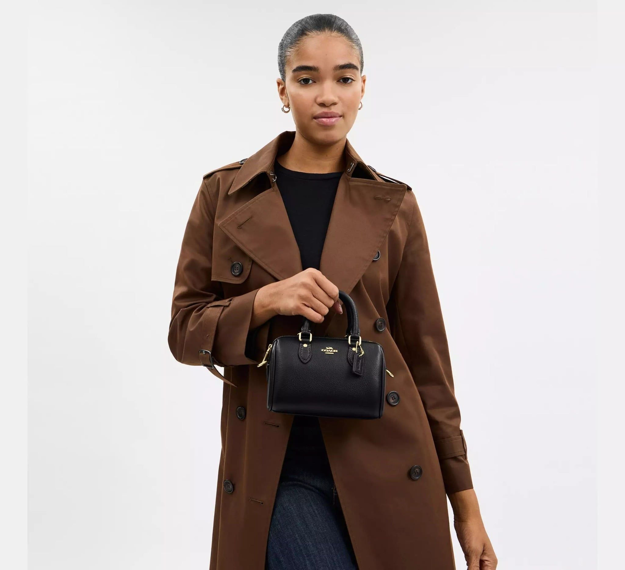 Túi Coach Mini Rowan Crossbody Bag 'Black' CW328-IMBLK - Ảnh 4