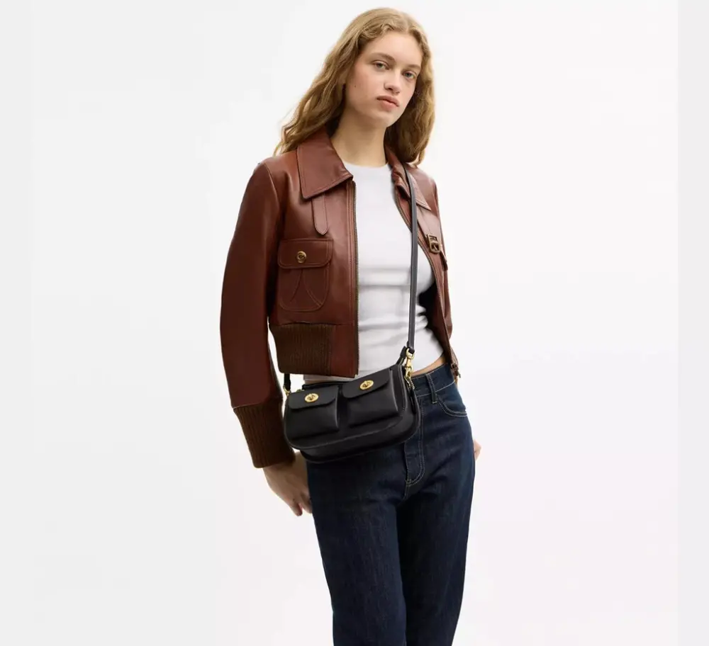 Túi Coach Twin Turnlock Waverly Bag 'Black' CDZ20-B4BK - Ảnh 3