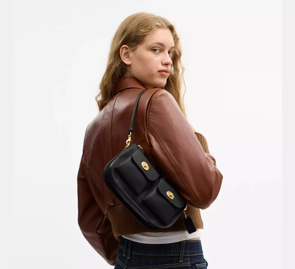 Túi Coach Twin Turnlock Waverly Bag 'Black' CDZ20-B4BK - Ảnh 4