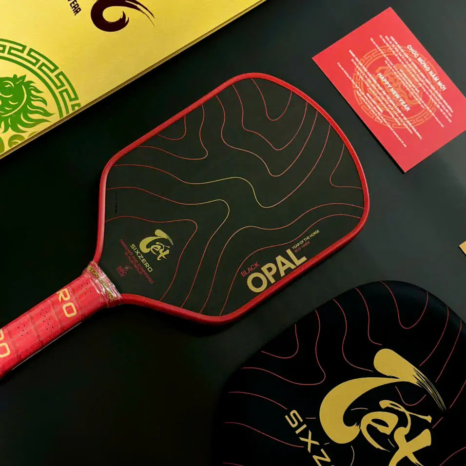 Vợt Pickleball Six Zero Black Opal Year Of Horse ‘Red’ - Ảnh 4