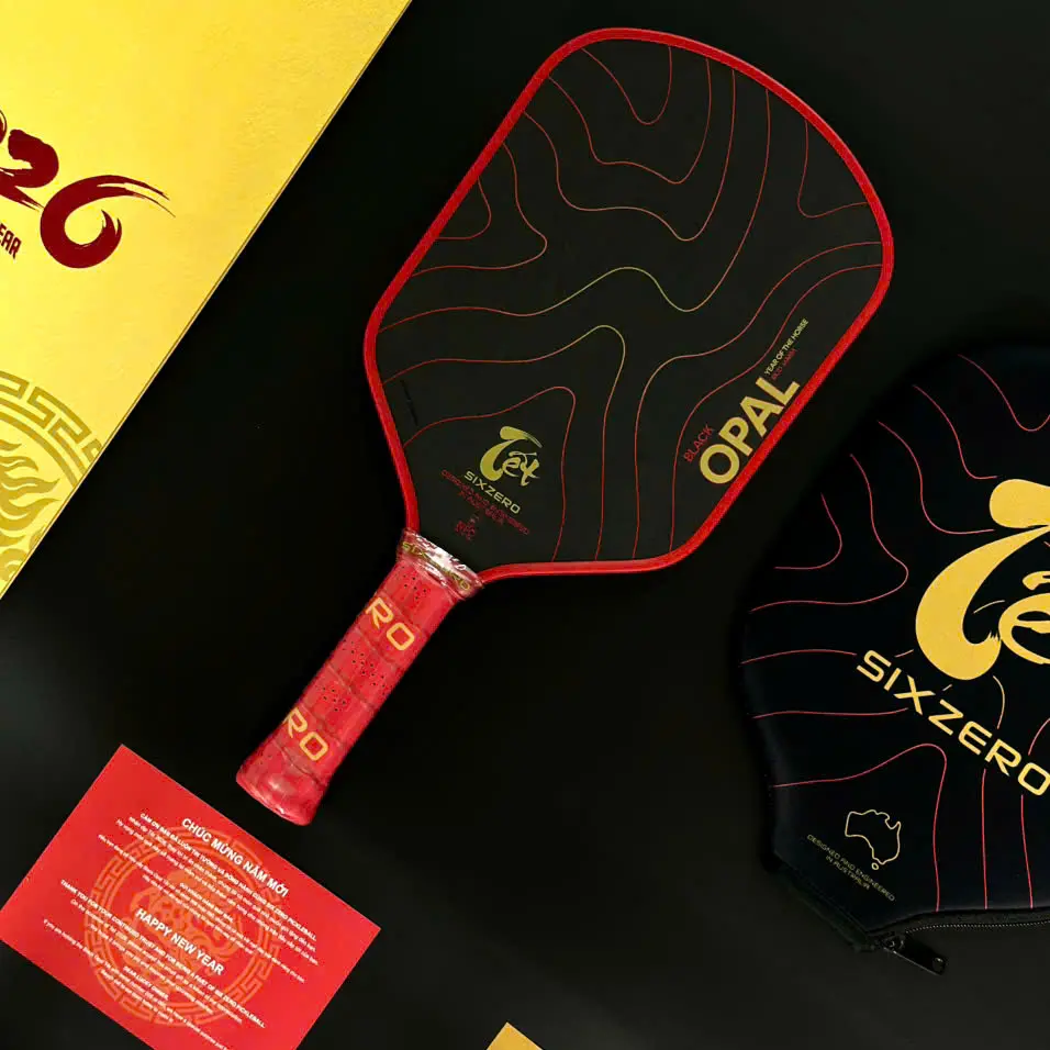 Vợt Pickleball Six Zero Black Opal Year Of Horse ‘Red’ - Ảnh 3