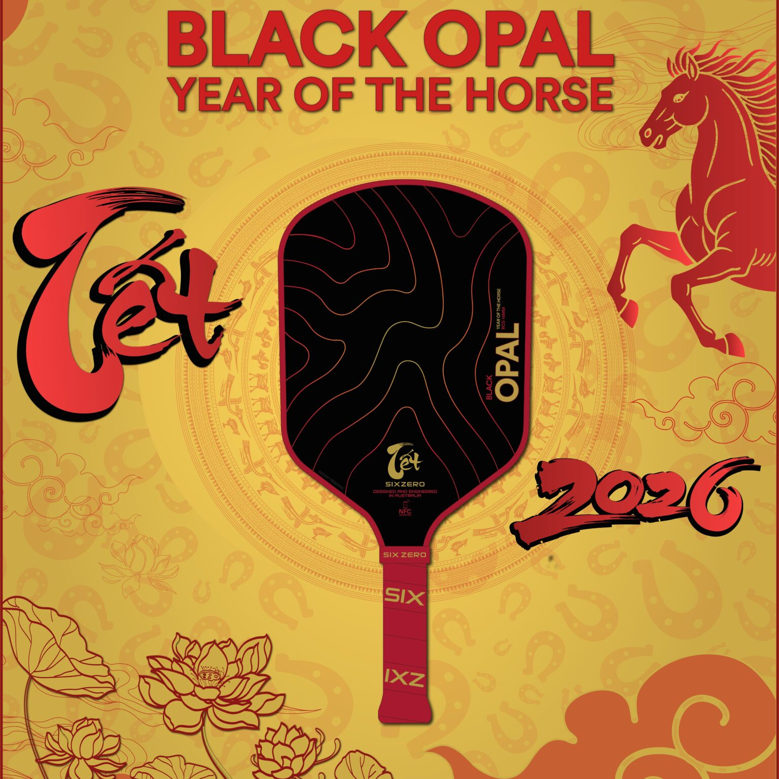Alternative view of Vợt Pickleball Six Zero Black Opal Year Of Horse ‘Red’