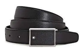 Thắt Lưng Nam MontBlanc Rectangular Buckle 'Black' 114421 - Ảnh 5