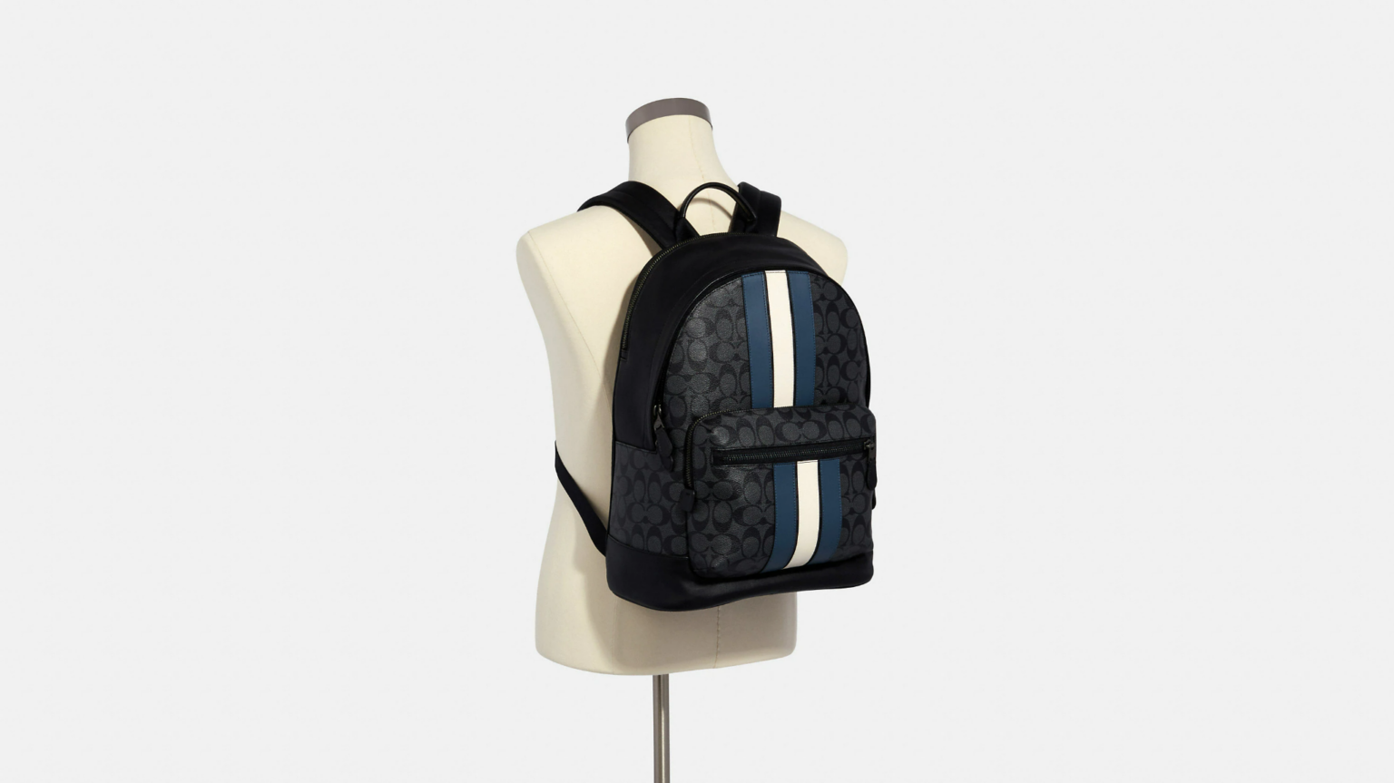Alternative view of Balo Coach West Backpack Signature Canvas Varsity ‘Denim’ 3001-QBOH0
