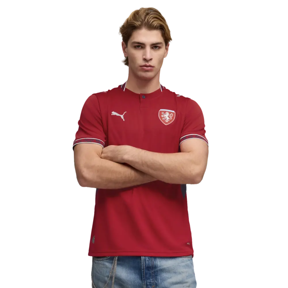 Alternative view of Áo Puma Czech Republic 2026 Home Jersey 'Dark Cherry-PUMA Navy' 783252-01