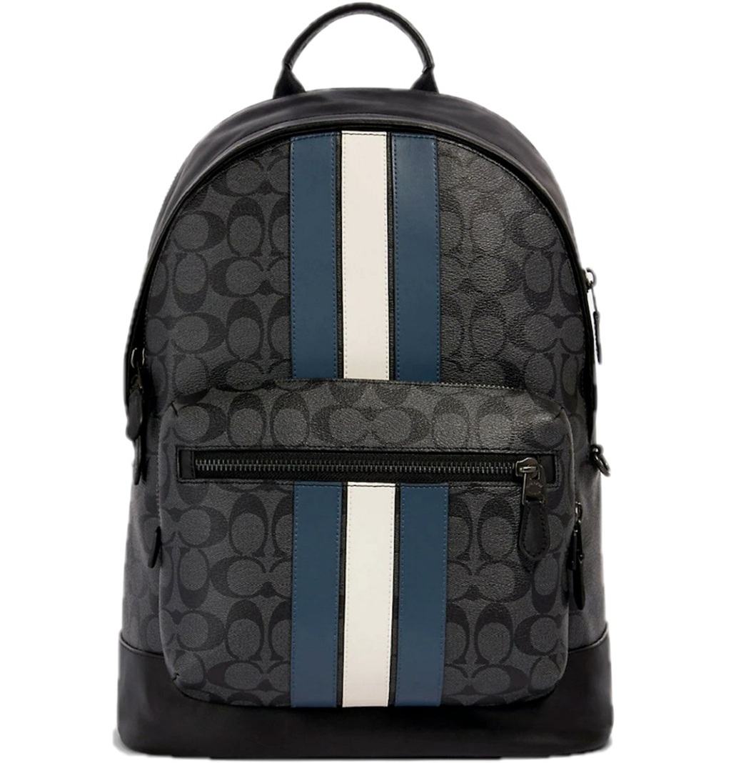 Balo Coach West Backpack Signature Canvas Varsity ‘Denim’ 3001-QBOH0