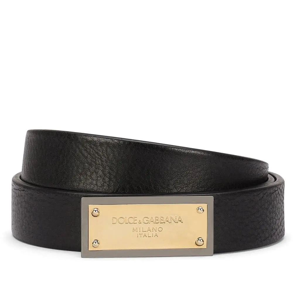 Thắt lưng Dolce & Gabbana Logo Buckle Tumbled Belt BC4591-AV480-80999 - Ảnh 4