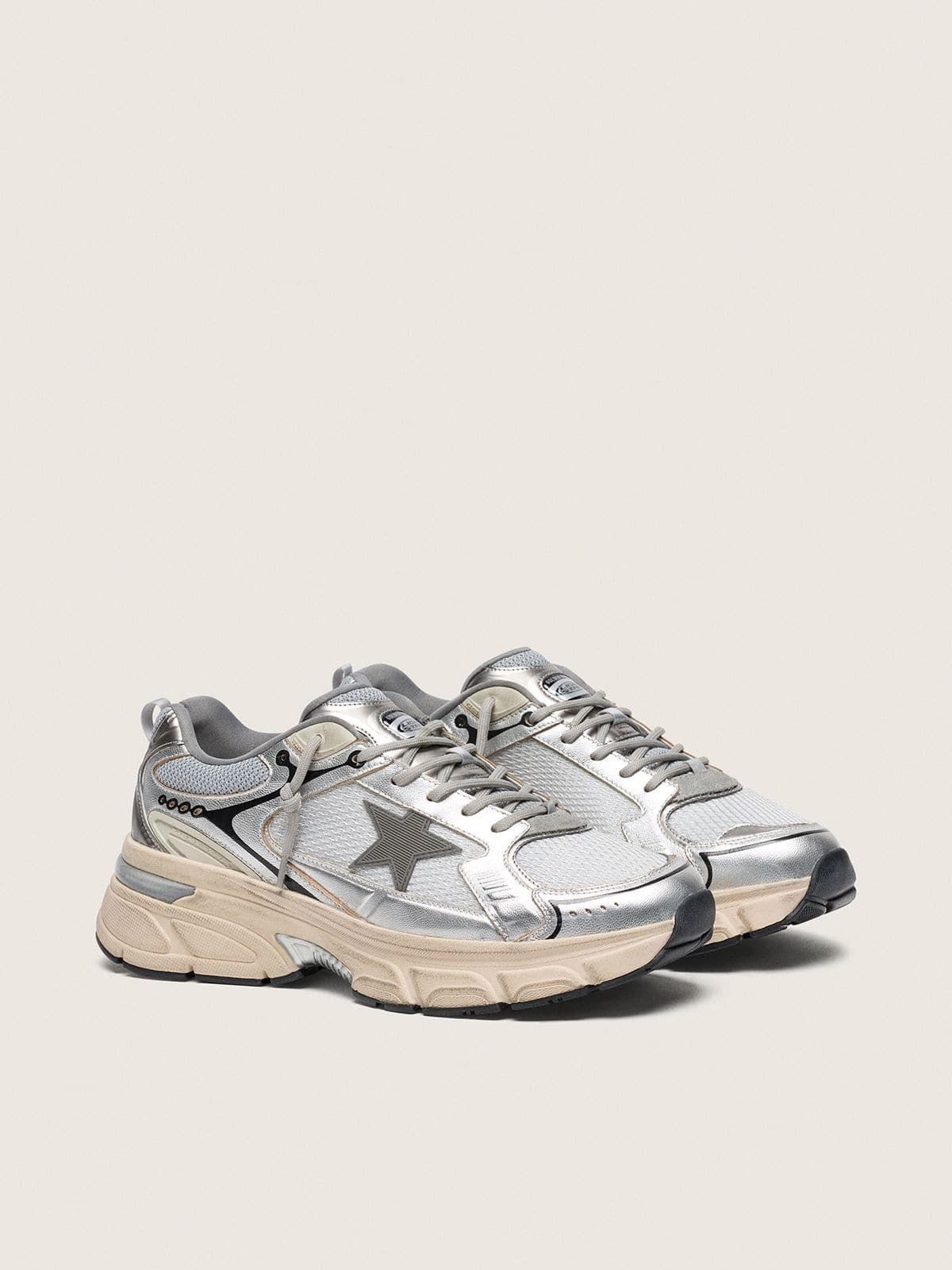 Giày Golden Goose Lightstar 'Silver' GWF00724-F007843-60320 - Ảnh 4