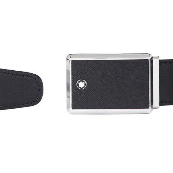Dây Lưng MontBlanc Rectangular Buckle Belt 114421 - Ảnh 3