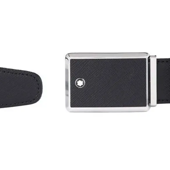 Thắt Lưng Nam MontBlanc Rectangular Buckle 'Black' 114421 - Ảnh 3