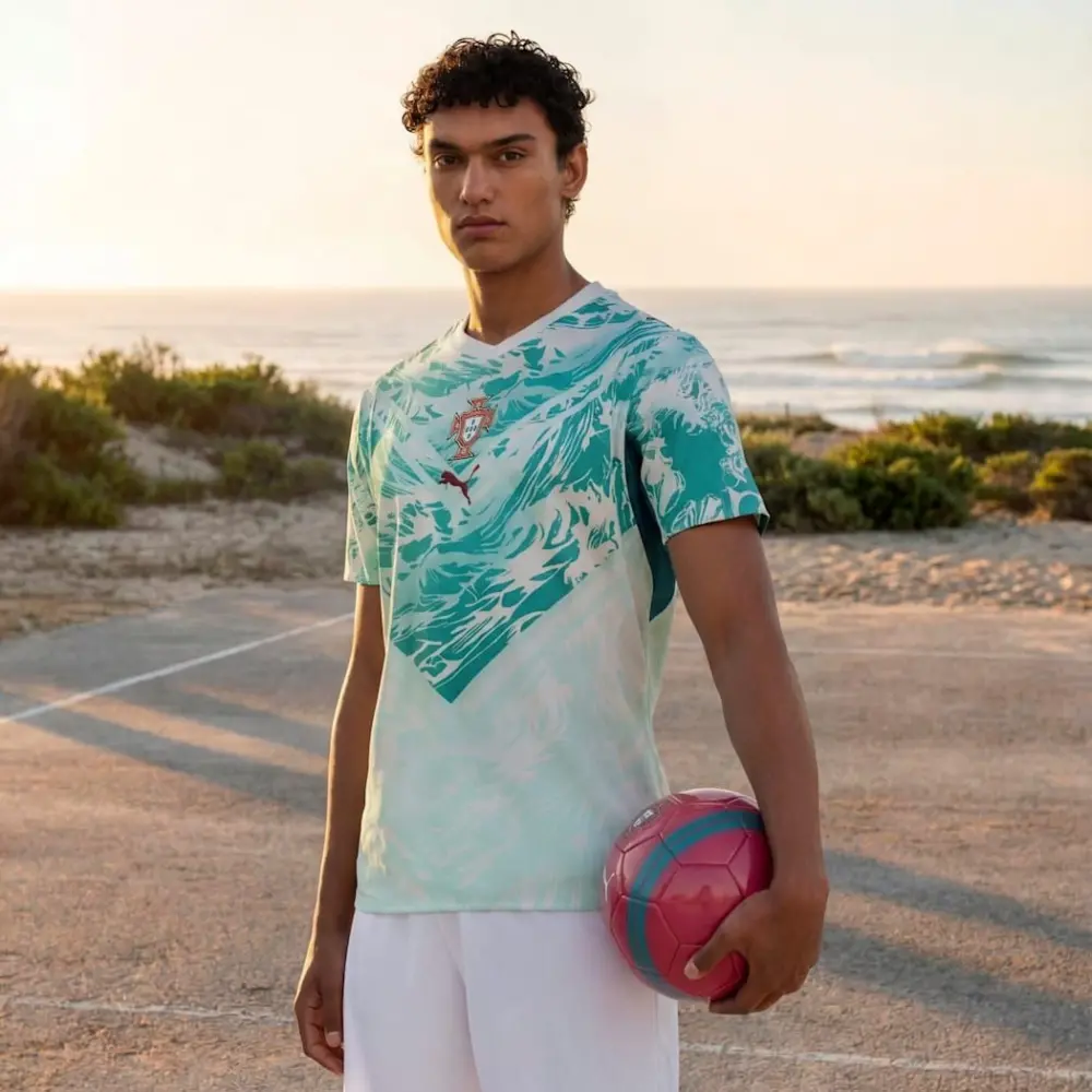 Áo Puma Portugal 2026 Away Authentic Jersey 'White-Green Lagoon' 783286-02 - Ảnh 5