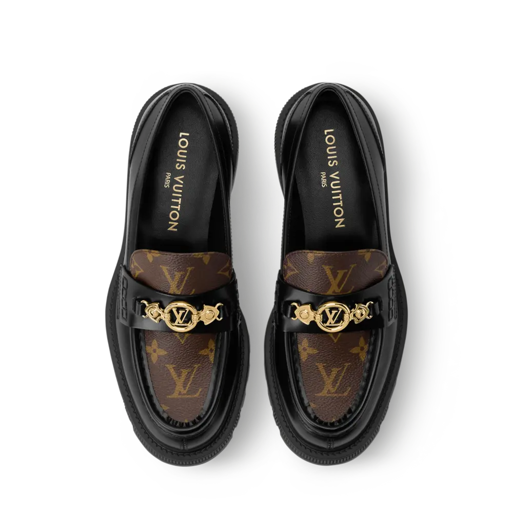 Giày Louis Vuitton District Flat Loafers 'Black' 1AJKE3 - Ảnh 3