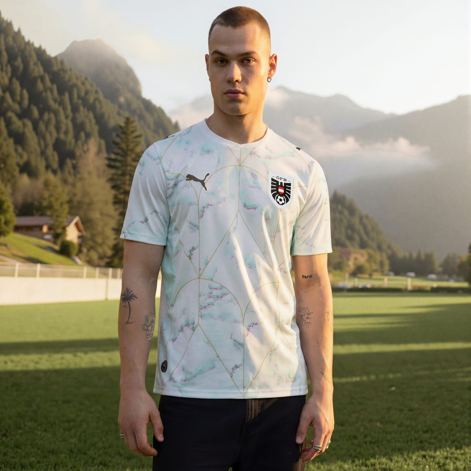 Áo Puma Austria Away Soccer Jersey 'PUMA White-Mint Melt' 783207-02 - Ảnh 4