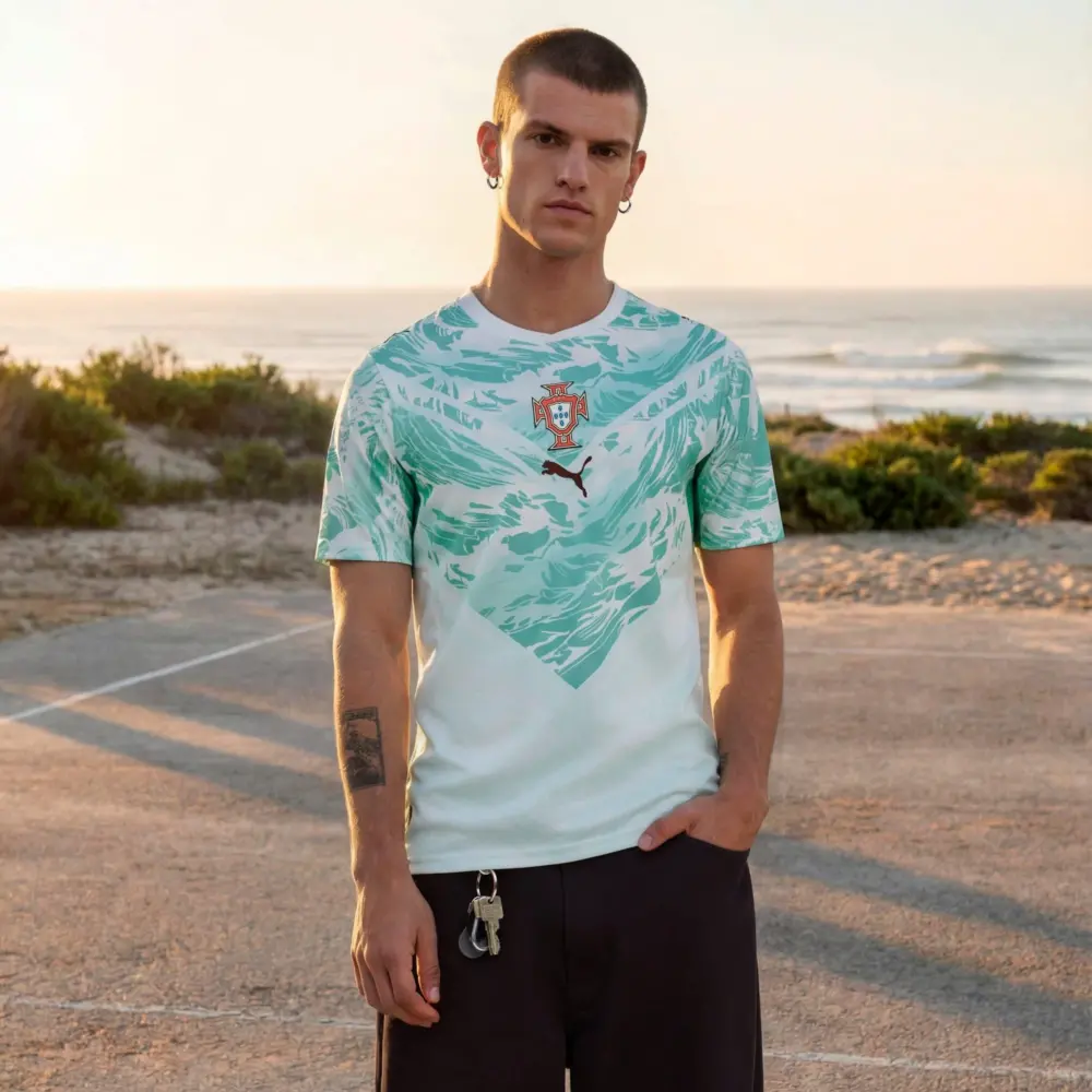 Áo Puma Portugal 2026 Away Jersey 'White-Green Lagoon' 783288-02 - Ảnh 3
