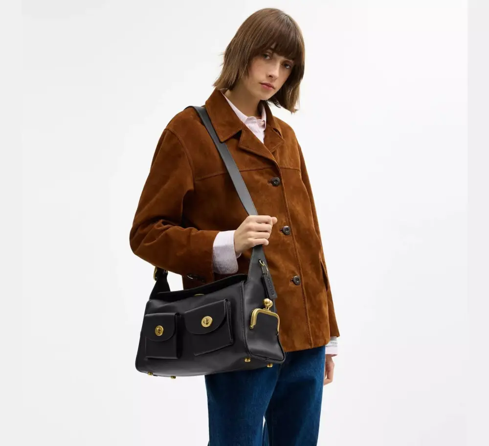 Túi Coach Turnlock Haversack Bag 'Black' CDZ12-B4BK - Ảnh 5