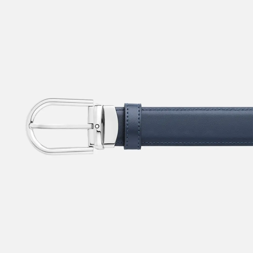 Thắt Lưng MontBlanc Horseshoe Buckle 'Black' 128756 - Ảnh 4