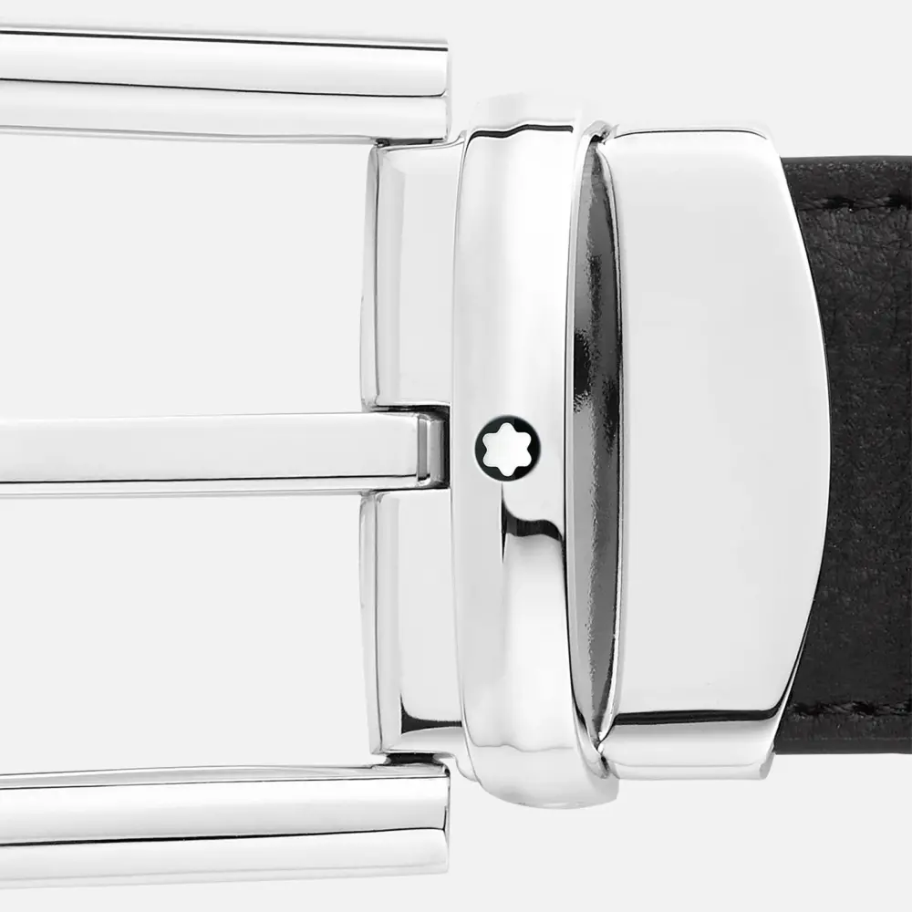 Thắt Lưng MontBlanc Horseshoe Buckle 'Black' 128756 - Ảnh 3
