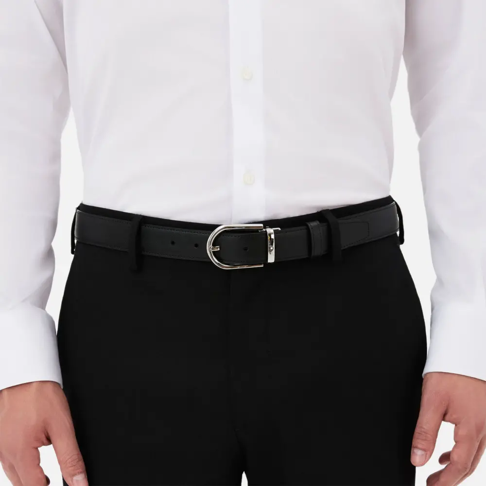 Alternative view of Thắt Lưng MontBlanc Horseshoe Buckle 'Black' 128756