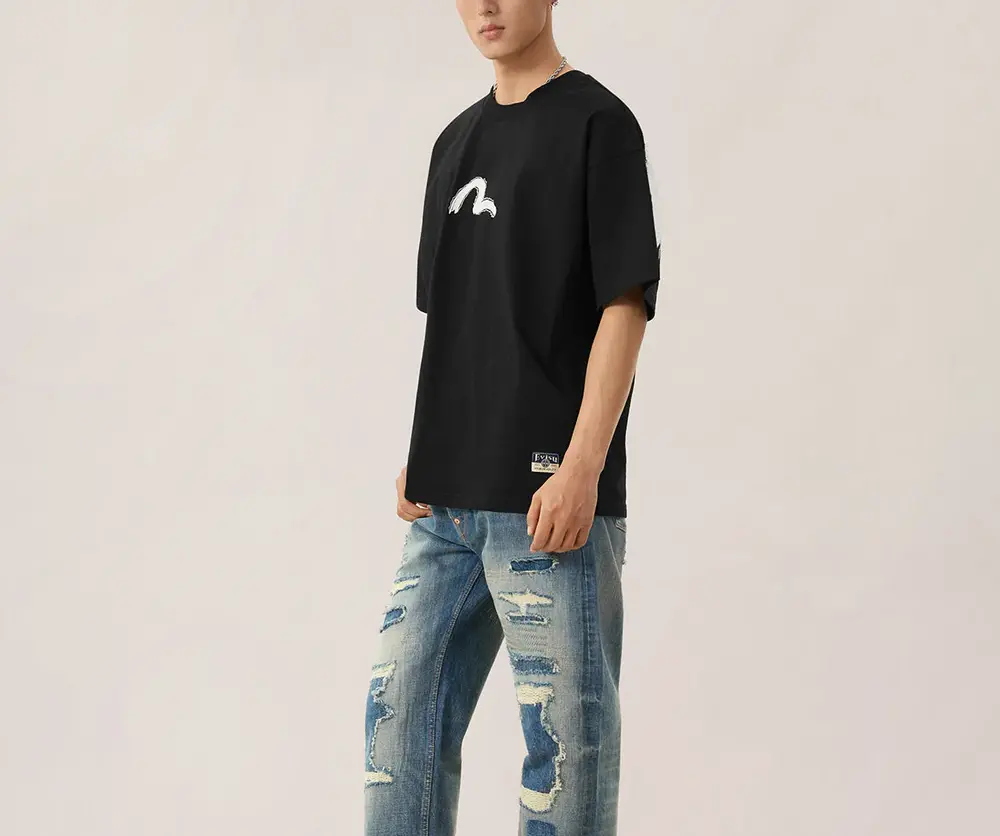 Alternative view of Áo Evisu Hand-Brushed Daicock ‘Black’ 2ESHTM6TS1090RXCT