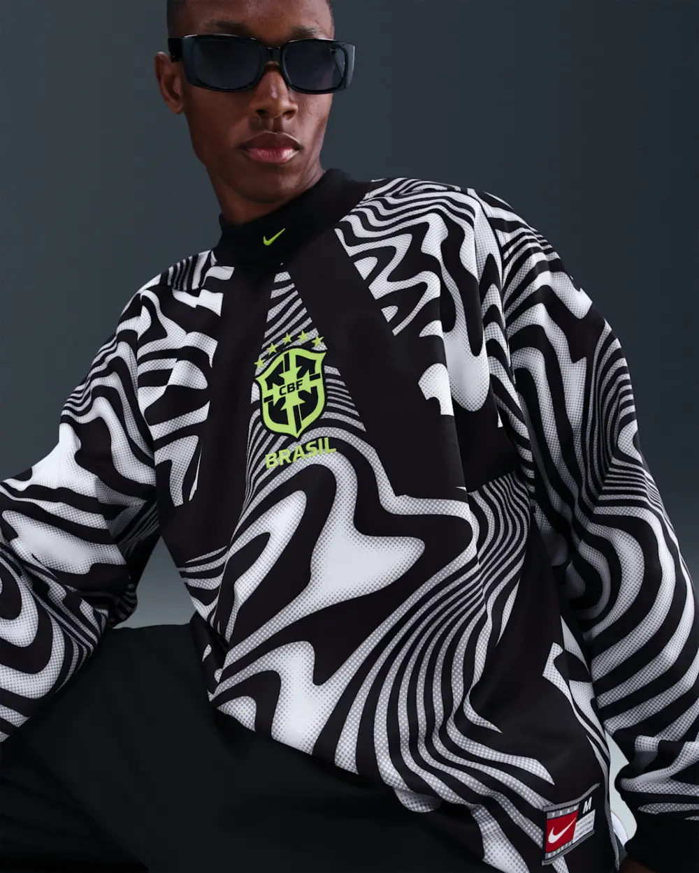 Áo Nike Brazil Hollywood Keeper Jersey 'Black' IO0795-010 - Ảnh 3