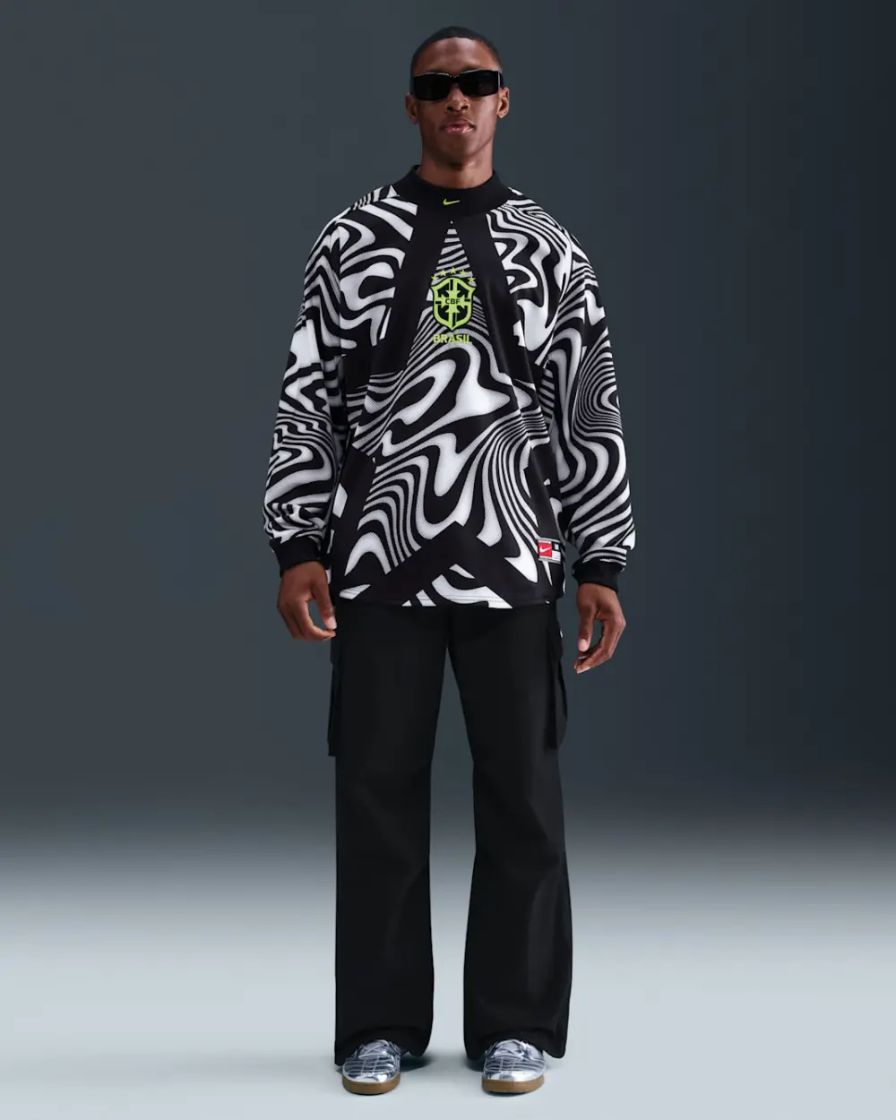 Áo Nike Brazil Hollywood Keeper Jersey 'Black' IO0795-010 - Ảnh 4