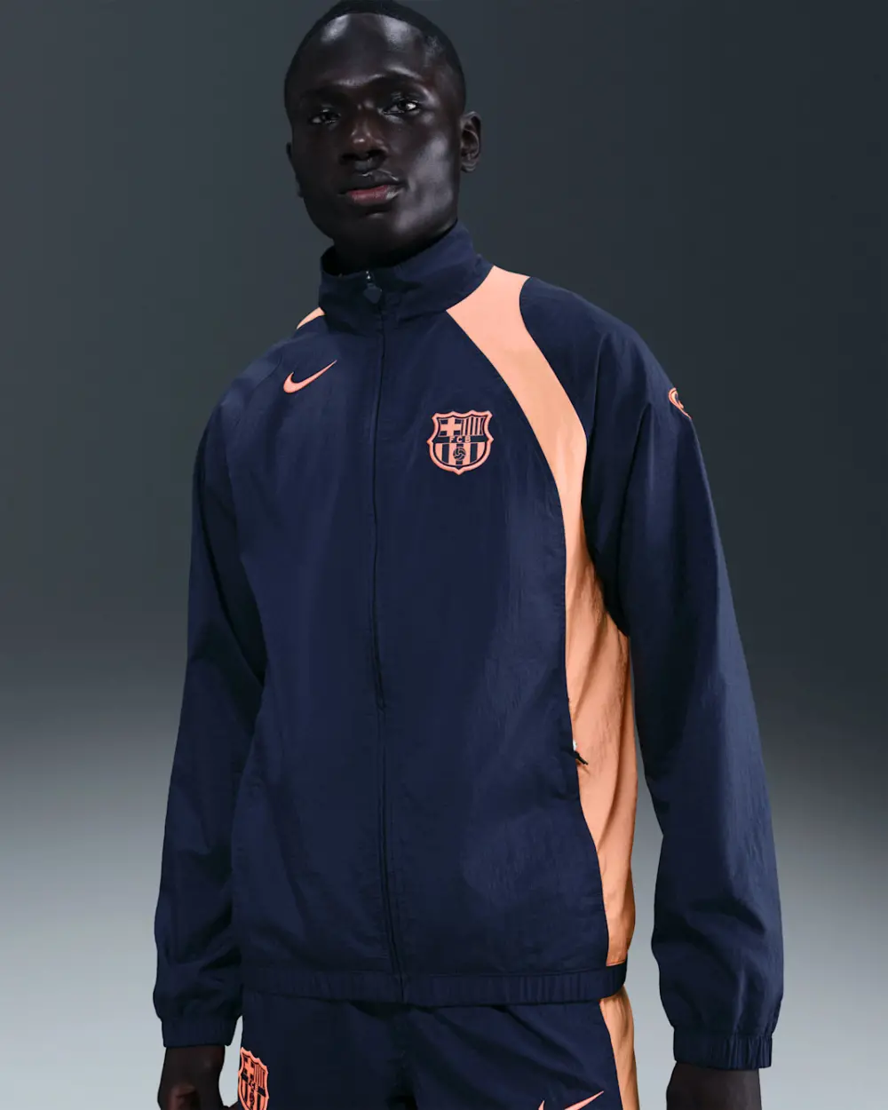 Áo Nike FC Barcelona Total 90 Soccer Track Jacket 'Midnight Navy' HQ9735-410 - Ảnh 6