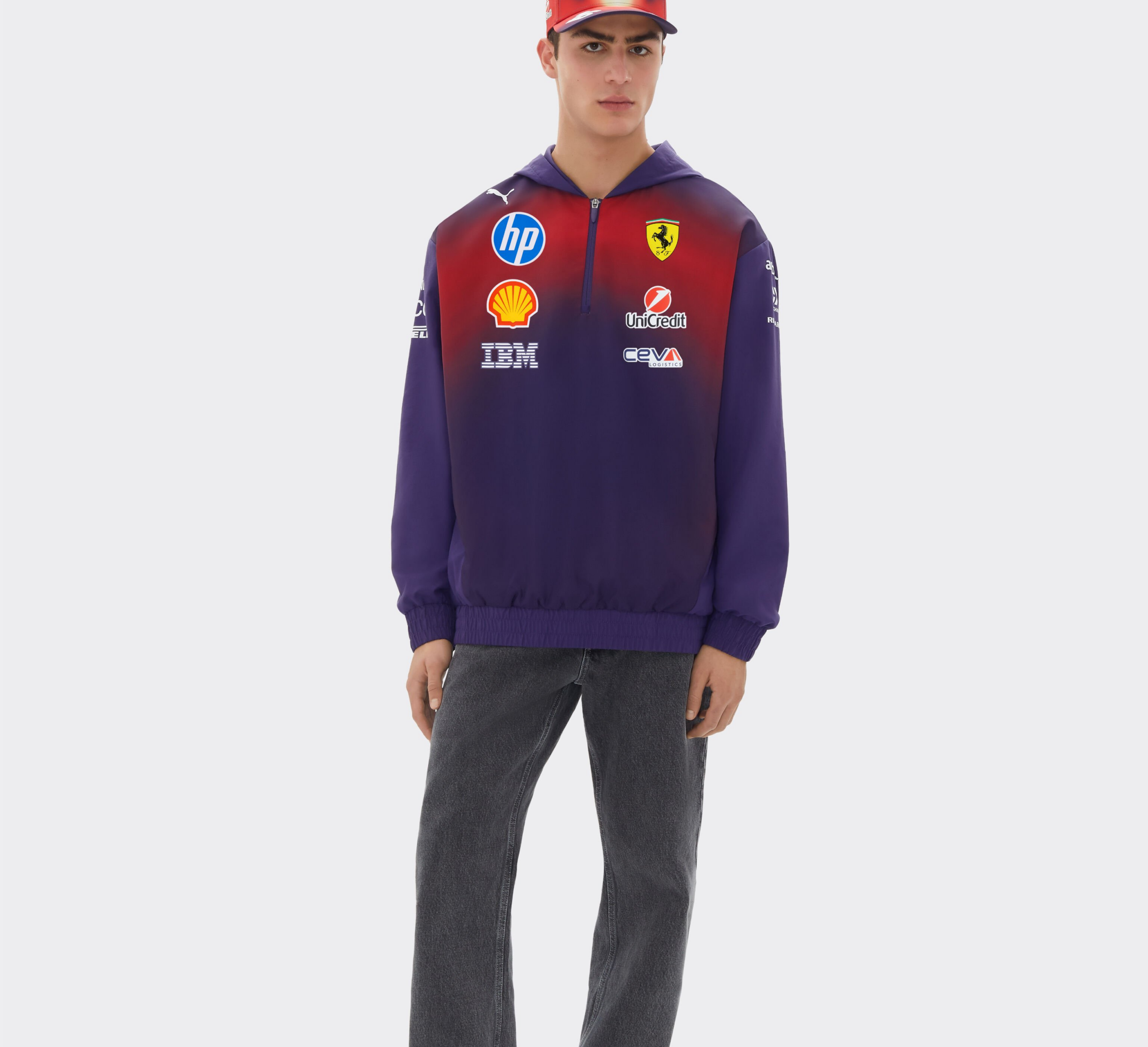Alternative view of Áo Puma Replica Hoodie for Scuderia Ferrari 'Deep Plum' 713962-01