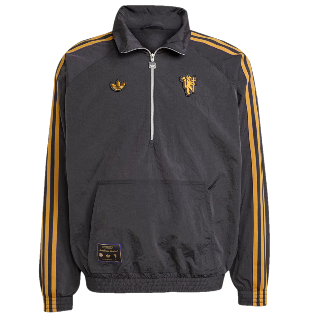 Áo adidas Manchester United Terrace Icons Half-Zip Jacket ‘Black’ JN2825