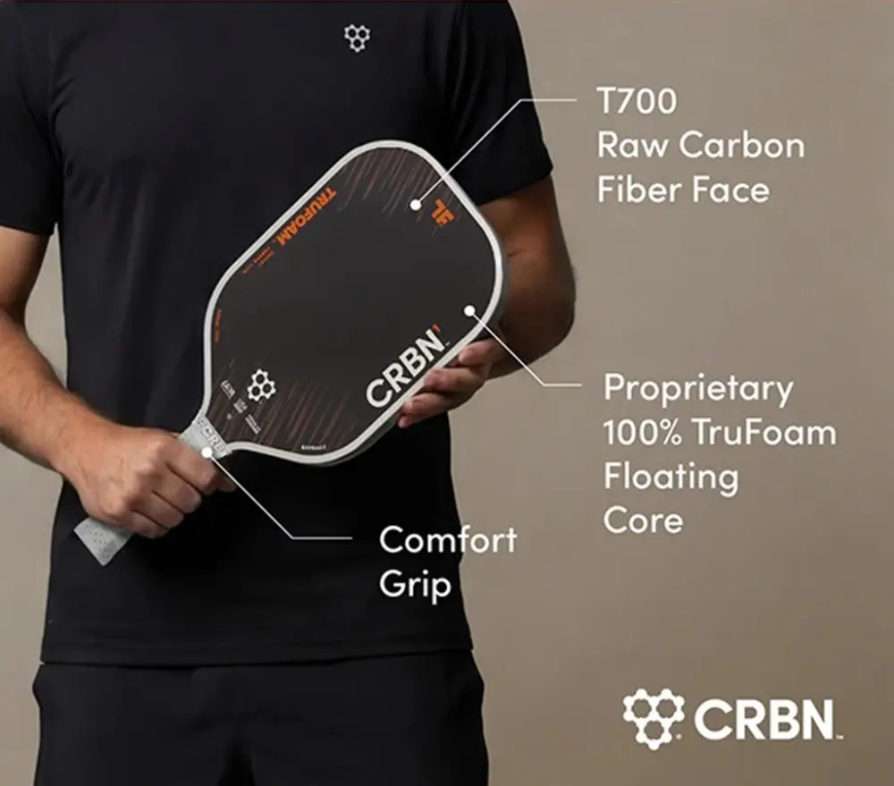 Alternative view of Vợt Pickleball CRBN 3 TruFoam Barrage Elongated 'Black'