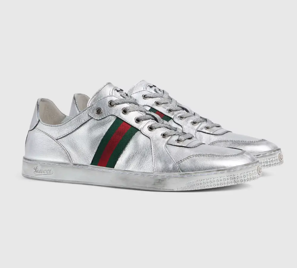 Giày Gucci Stretch Low-Top Trainer 'Silver' 867001-AAGHR-8156 - Ảnh 5