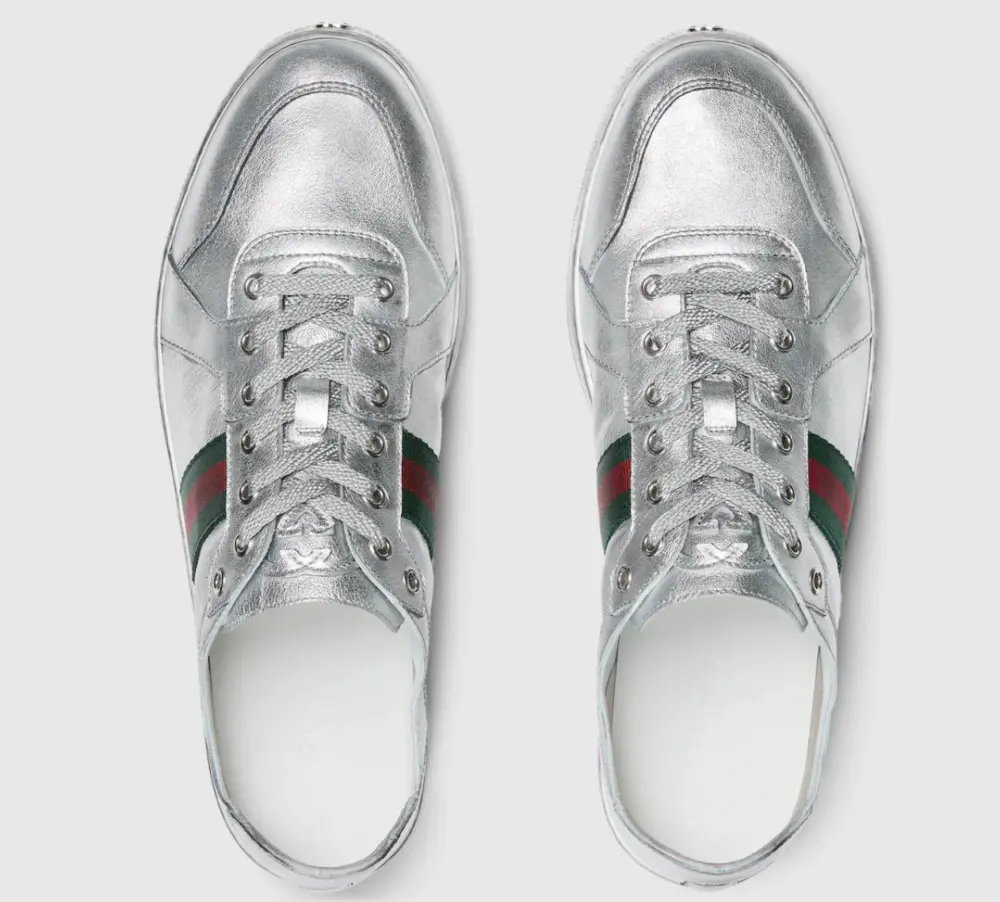 Giày Gucci Stretch Low-Top Trainer 'Silver' 867001-AAGHR-8156 - Ảnh 2
