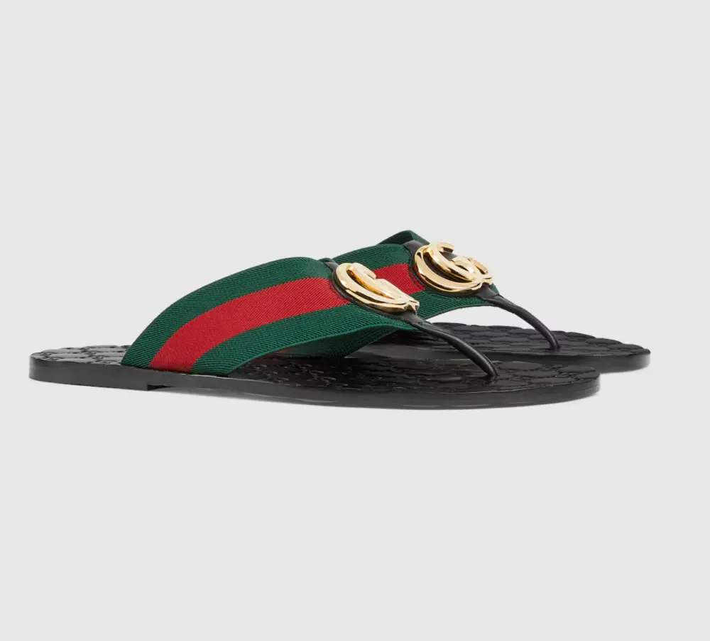Dép Gucci Riviera Thong Sandal 'Black' 863027-HAAOZ-8449 - Ảnh 4