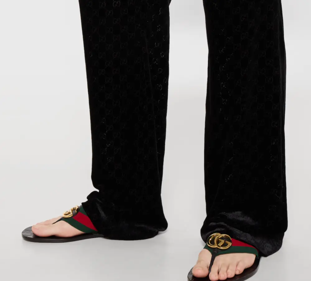 Dép Gucci Riviera Thong Sandal 'Black' 863027-HAAOZ-8449 - Ảnh 5