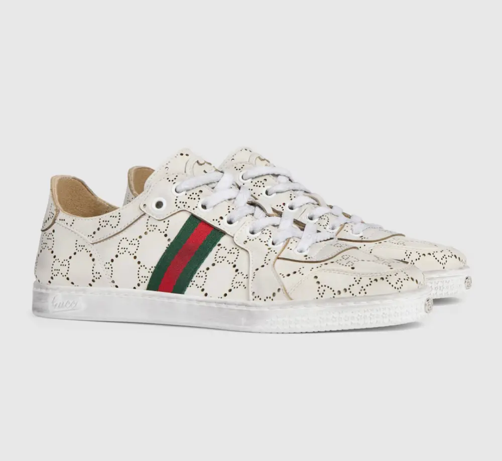 Alternative view of Giày Gucci Stretch Low-Top Trainer 'White' 865050-AAGGP-9166