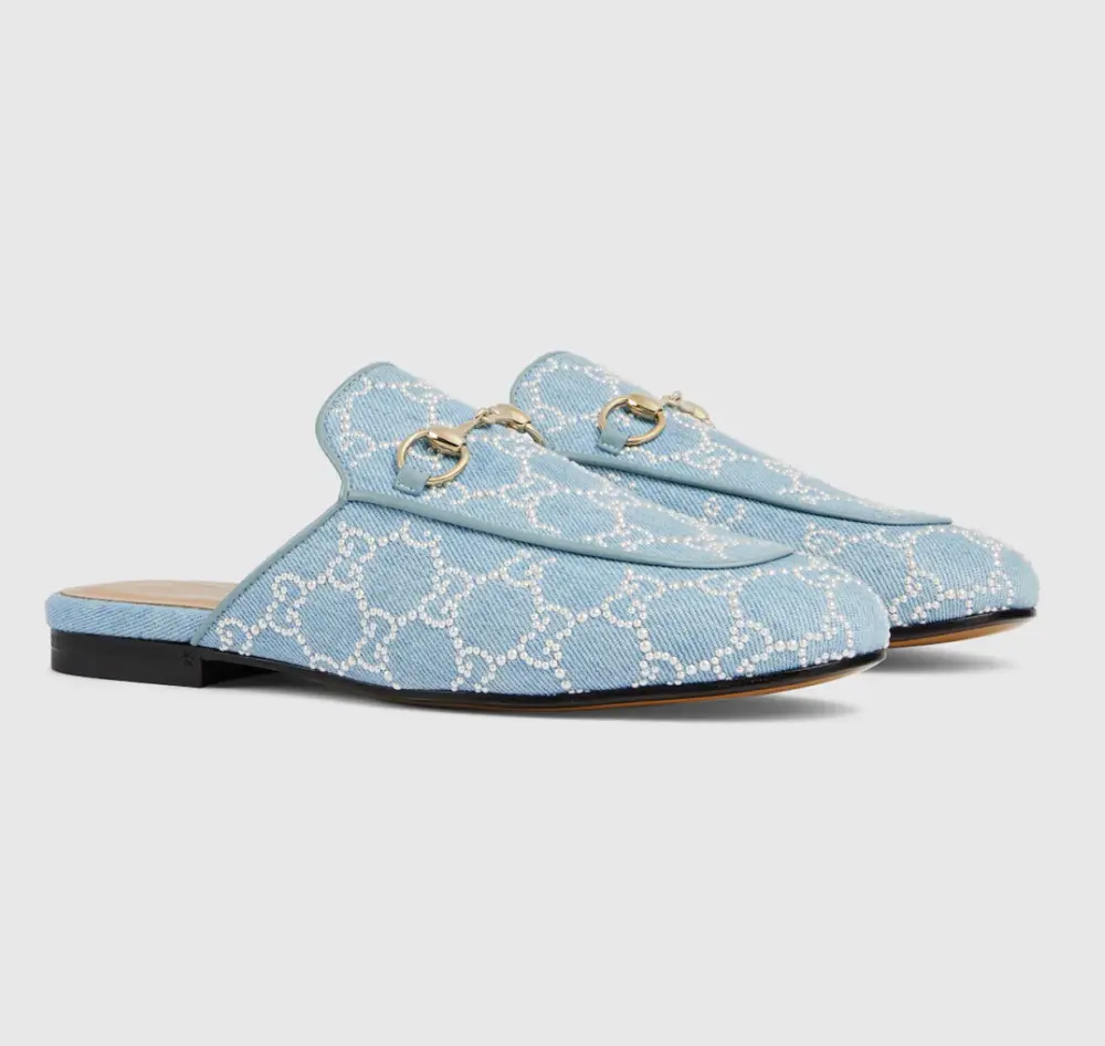 Alternative view of Giày Gucci Princetown Slipper 'Blue' 861711-FAFTM-4963