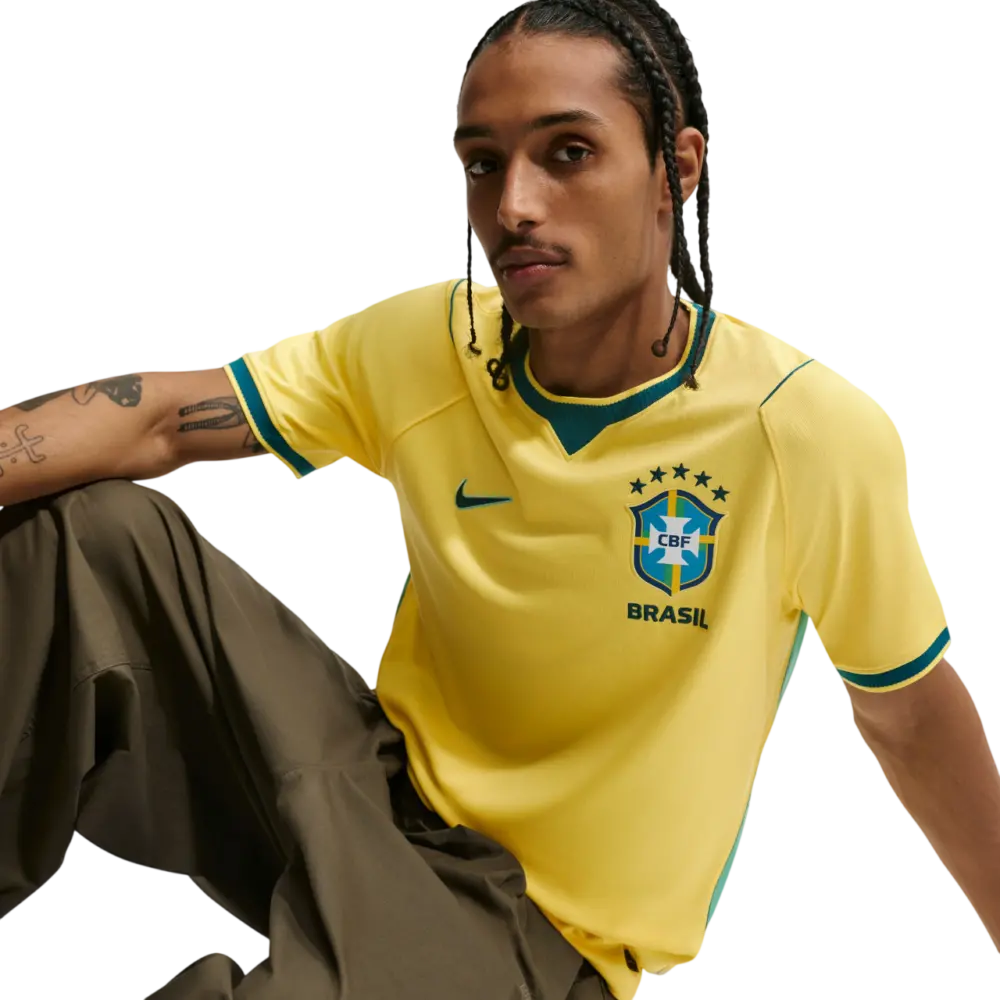 Alternative view of Áo Nike Brazil 2024 Home Jersey 'Yellow' FJ4284-706