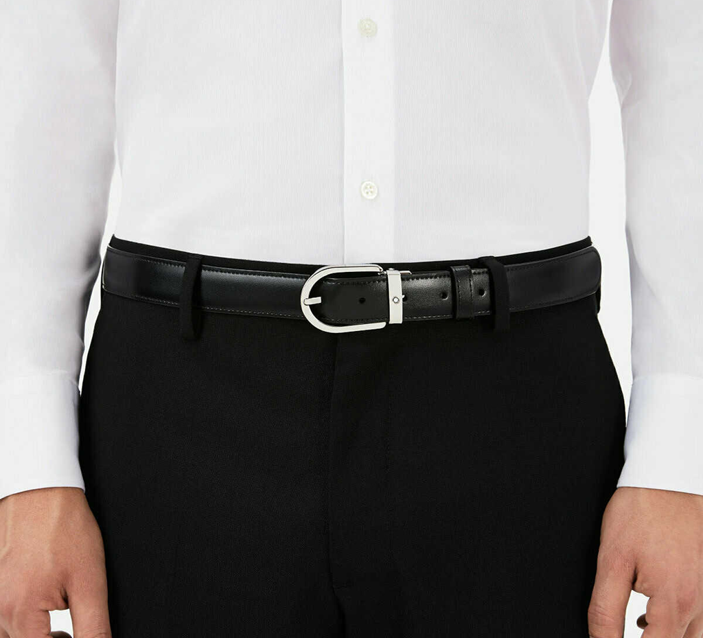Alternative view of Thắt Lưng MontBlanc Pin Buckle Belt 'Black Brown' 128135