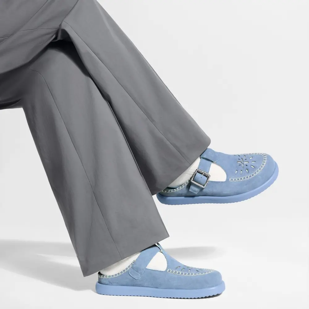 Dép Louis Vuitton LV Easy Mules 'Blue' 1AJRWS - Ảnh 5