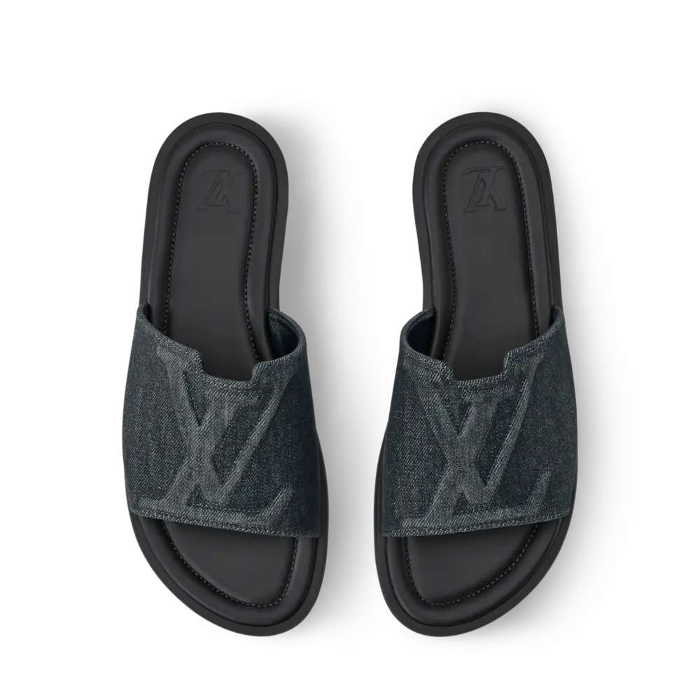 Dép Louis Vuitton LV Portofino Mules 'Black' 1AJRV8 - Ảnh 3