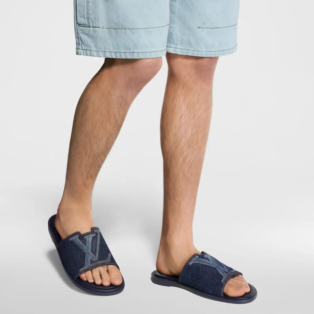 Dép Louis Vuitton LV Portofino Mules 'Navy' 1AJRVN - Ảnh 5
