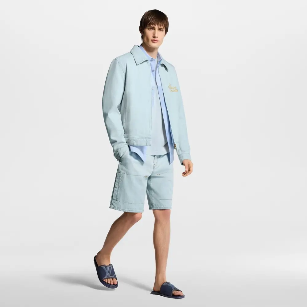 Dép Louis Vuitton LV Portofino Mules 'Navy' 1AJRVN - Ảnh 4